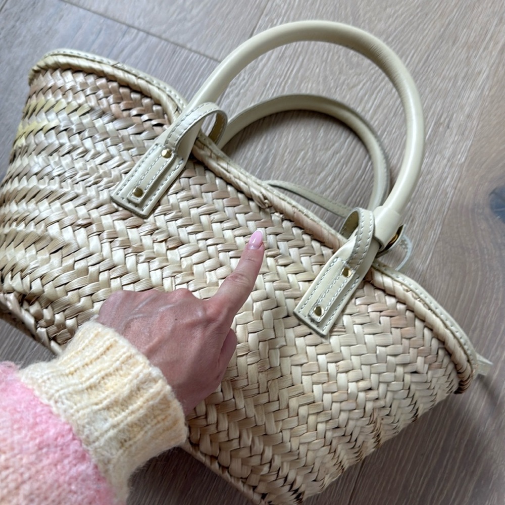 Jacquemus Le Petit Panier Soli Wicker Top Handle Bag broken piece on back!! - Picture 7 of 17